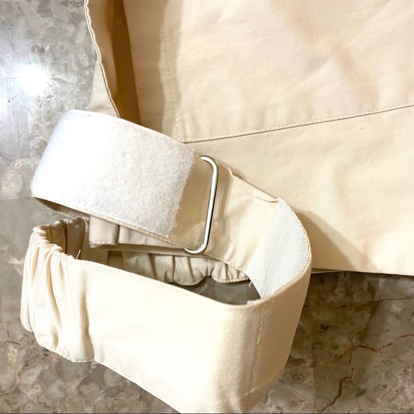 LADO bASiC overall dress CREAM color has elastic back waistband & Velcro straps - Picture 5 of 10